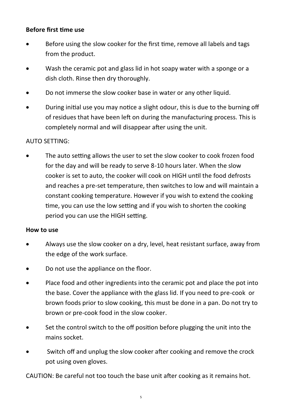 Andrew James AJ000510 1.5 Litre Premium Slow Cooker User Manual | Page 5 / 12