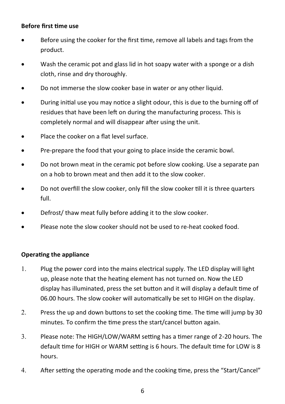 Andrew James AJ000552 5 Litre Digital Slow Cooker User Manual | Page 6 / 13