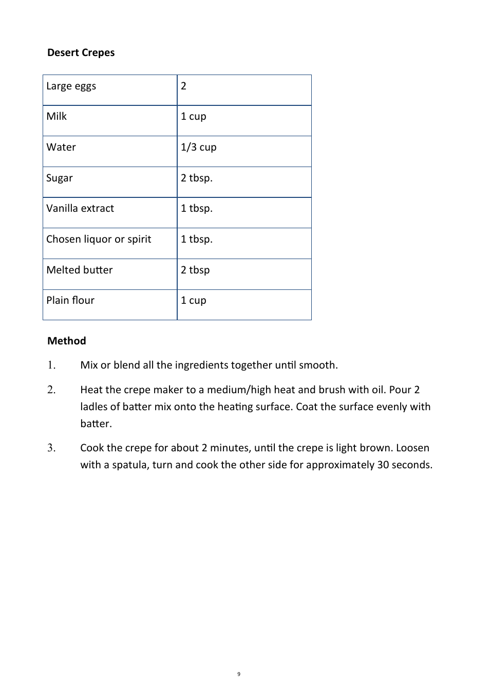 Andrew James AJ000021 Crepe Maker User Manual | Page 9 / 12