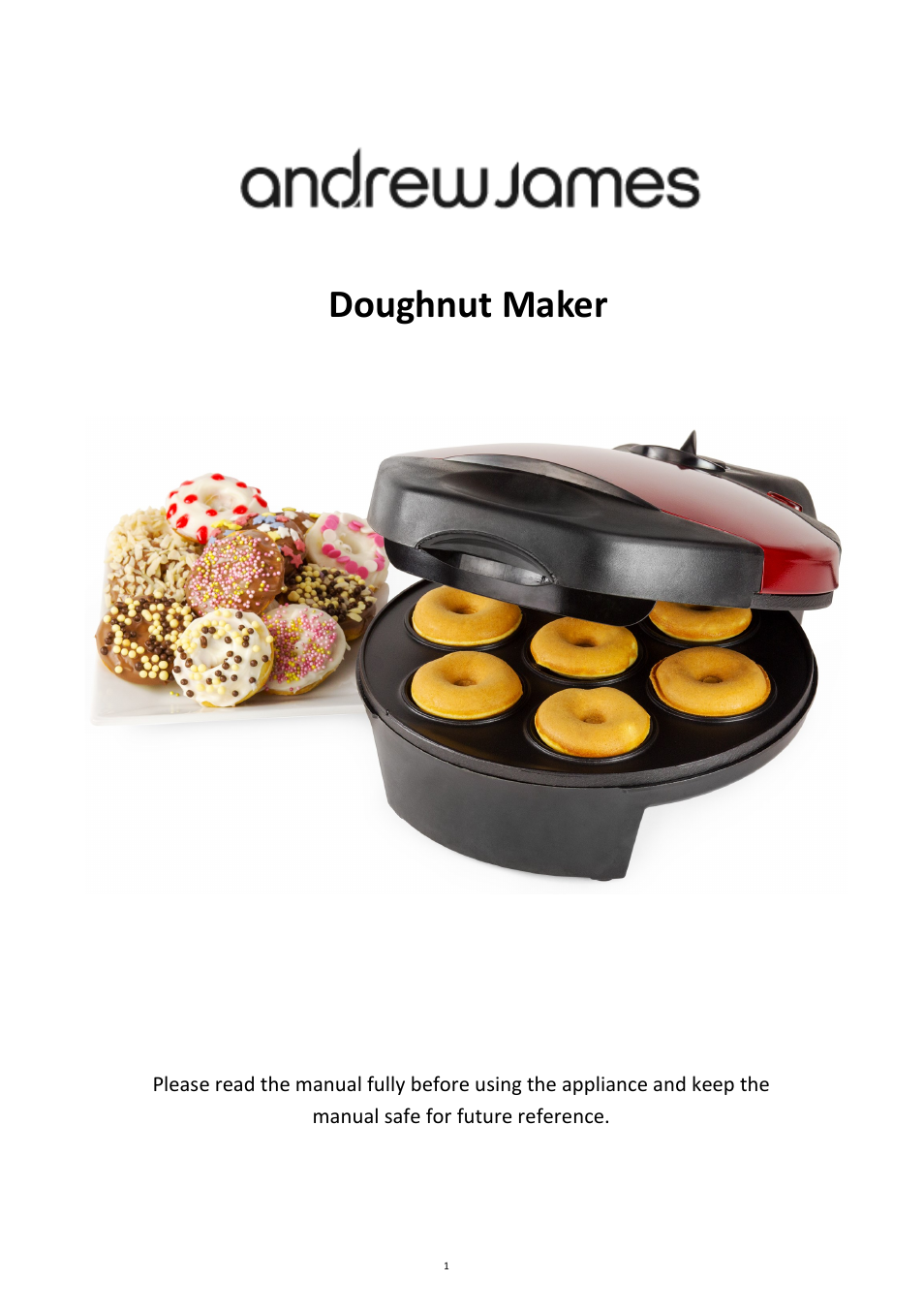 Andrew James AJ000404 7 Hole Doughnut Maker User Manual | 11 pages