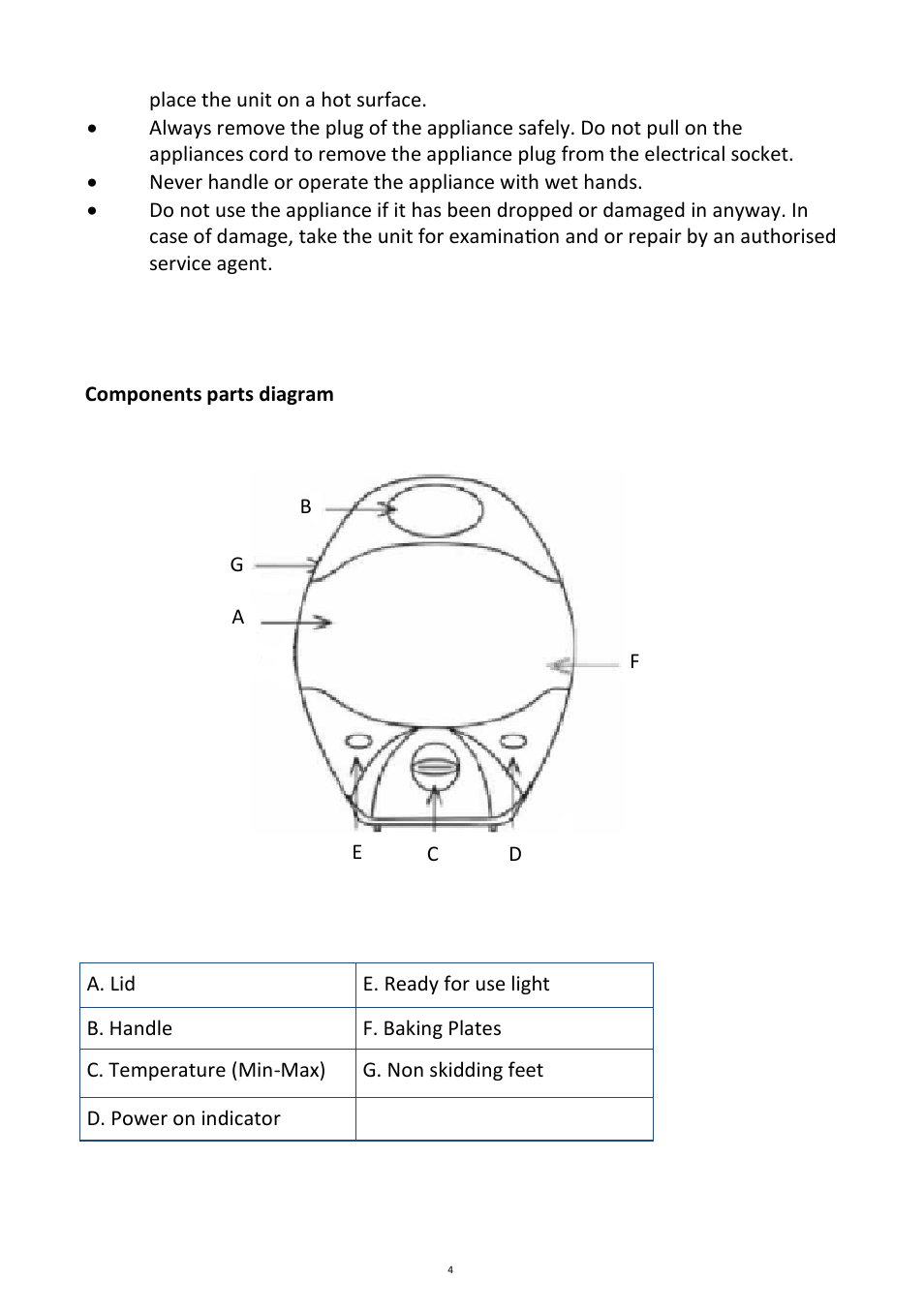 Andrew James AJ000404 7 Hole Doughnut Maker User Manual | Page 4 / 11