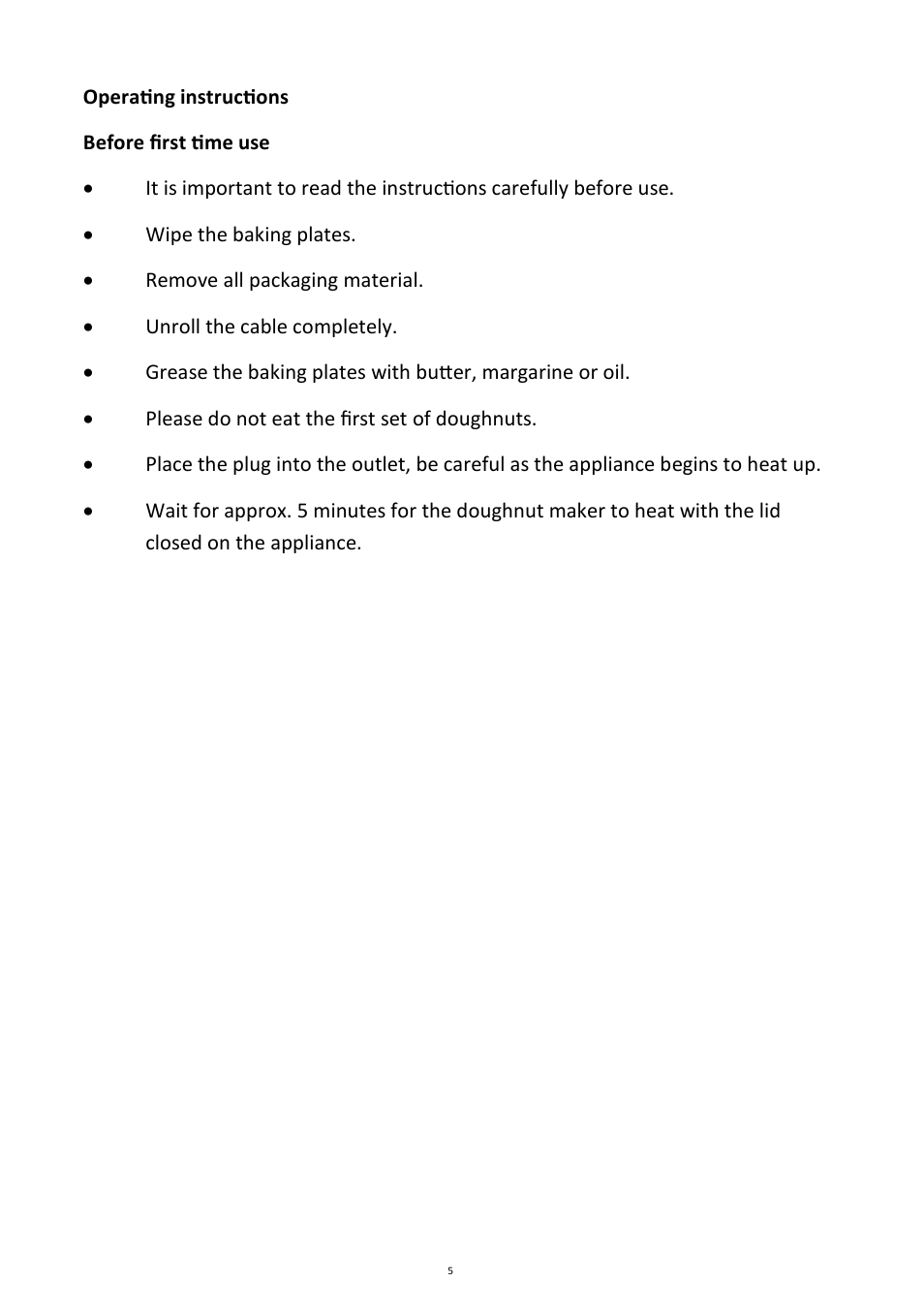 Andrew James AJ000404 7 Hole Doughnut Maker User Manual | Page 5 / 11