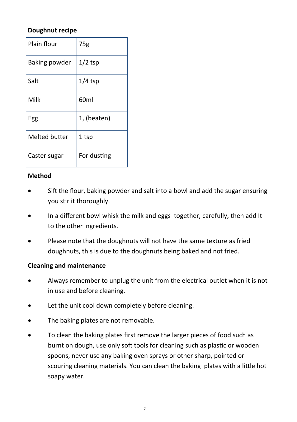 Andrew James AJ000404 7 Hole Doughnut Maker User Manual | Page 7 / 11