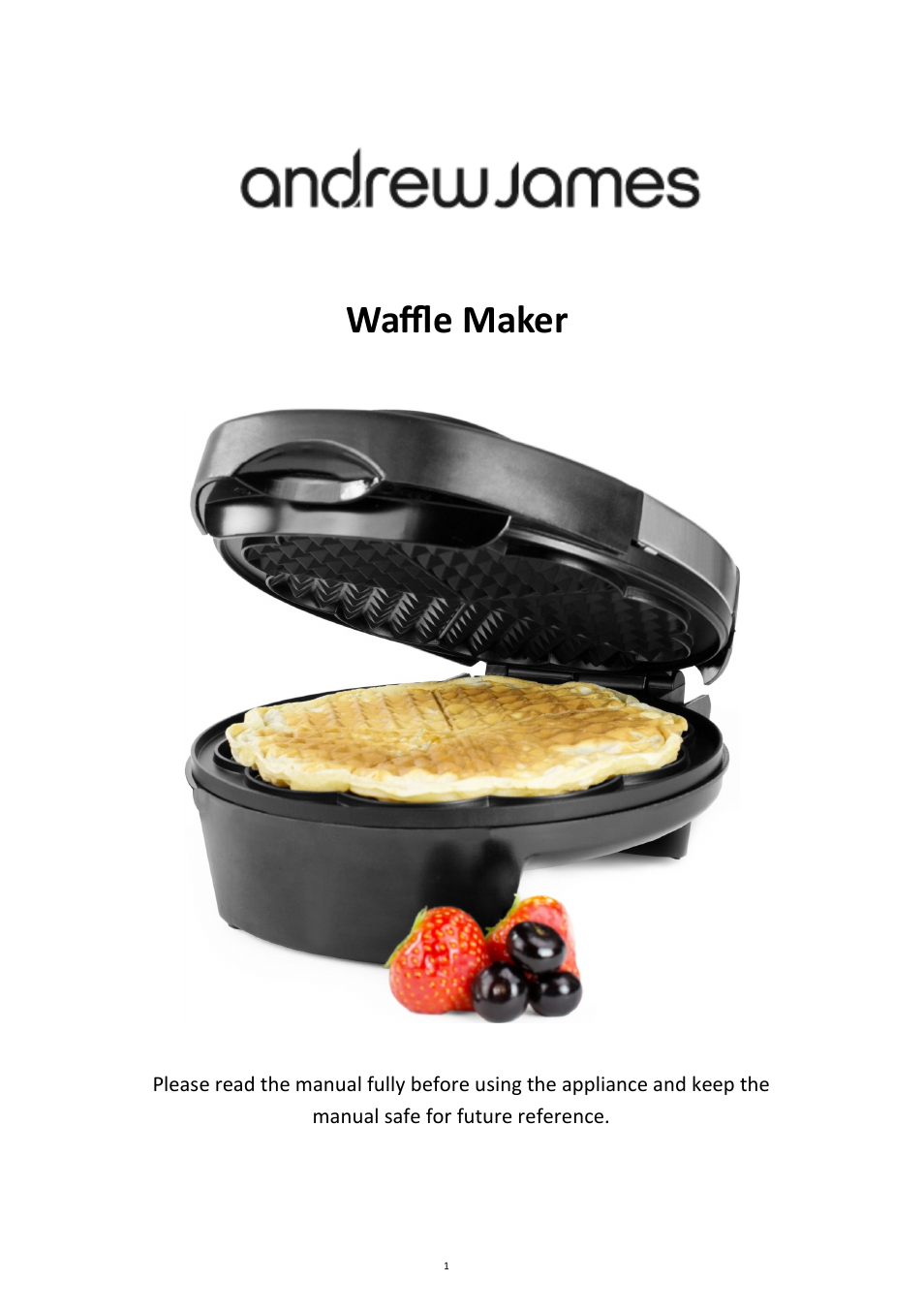 Andrew James AJ000402 Deluxe Waffle Maker User Manual | 11 pages