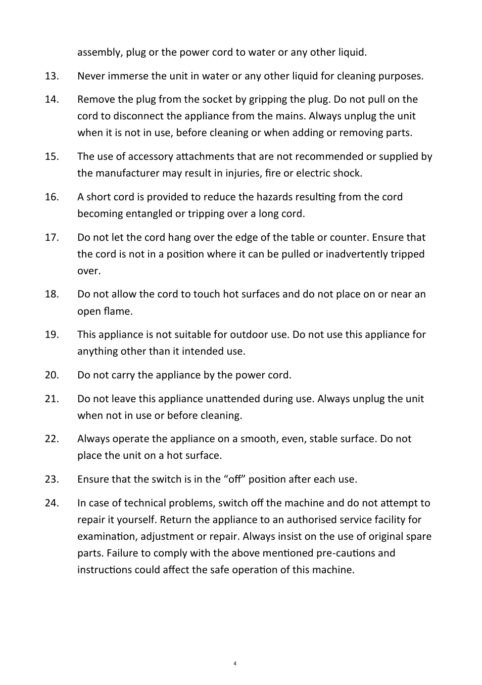 Andrew James AJ000402 Deluxe Waffle Maker User Manual | Page 4 / 11