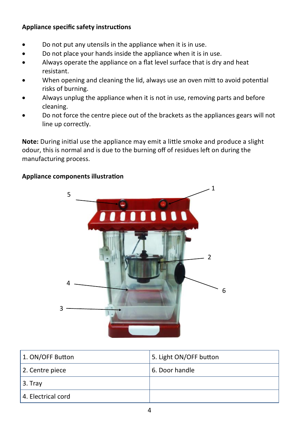 Andrew James AJ000546 Classic Kettle Popcorn Maker User Manual | Page 4 / 9