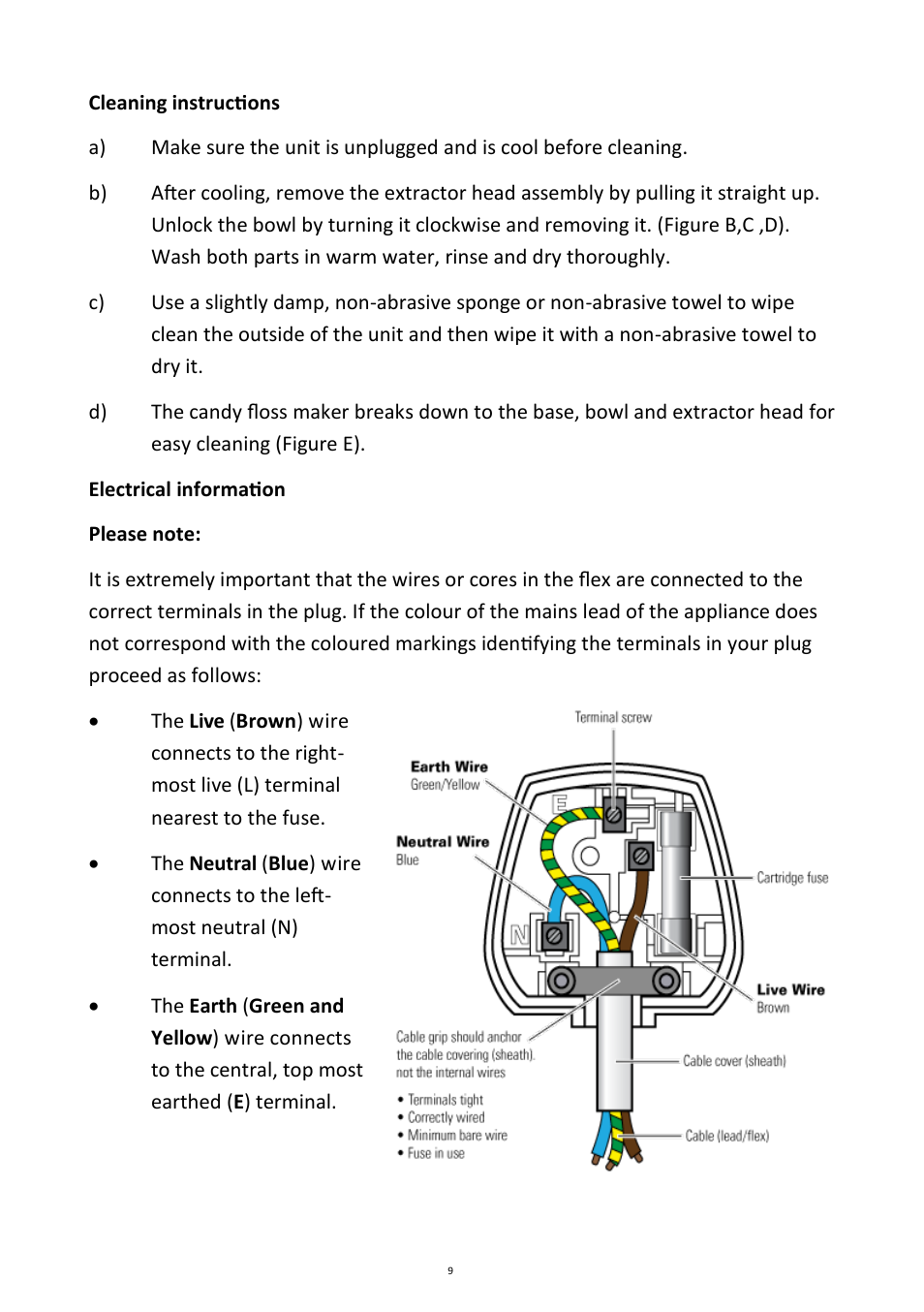 Andrew James AJ000038 Candy Floss Maker User Manual | Page 9 / 12