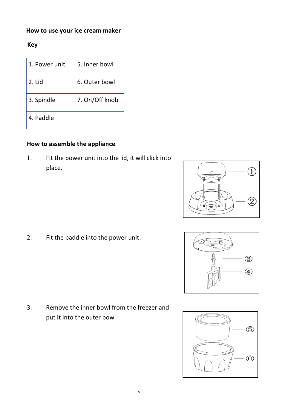 Andrew James AJ000014 Ice Cream Maker with Spare Bowl User Manual | Page 5 / 15