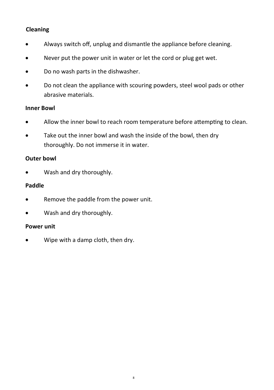 Andrew James AJ000014 Ice Cream Maker with Spare Bowl User Manual | Page 8 / 15