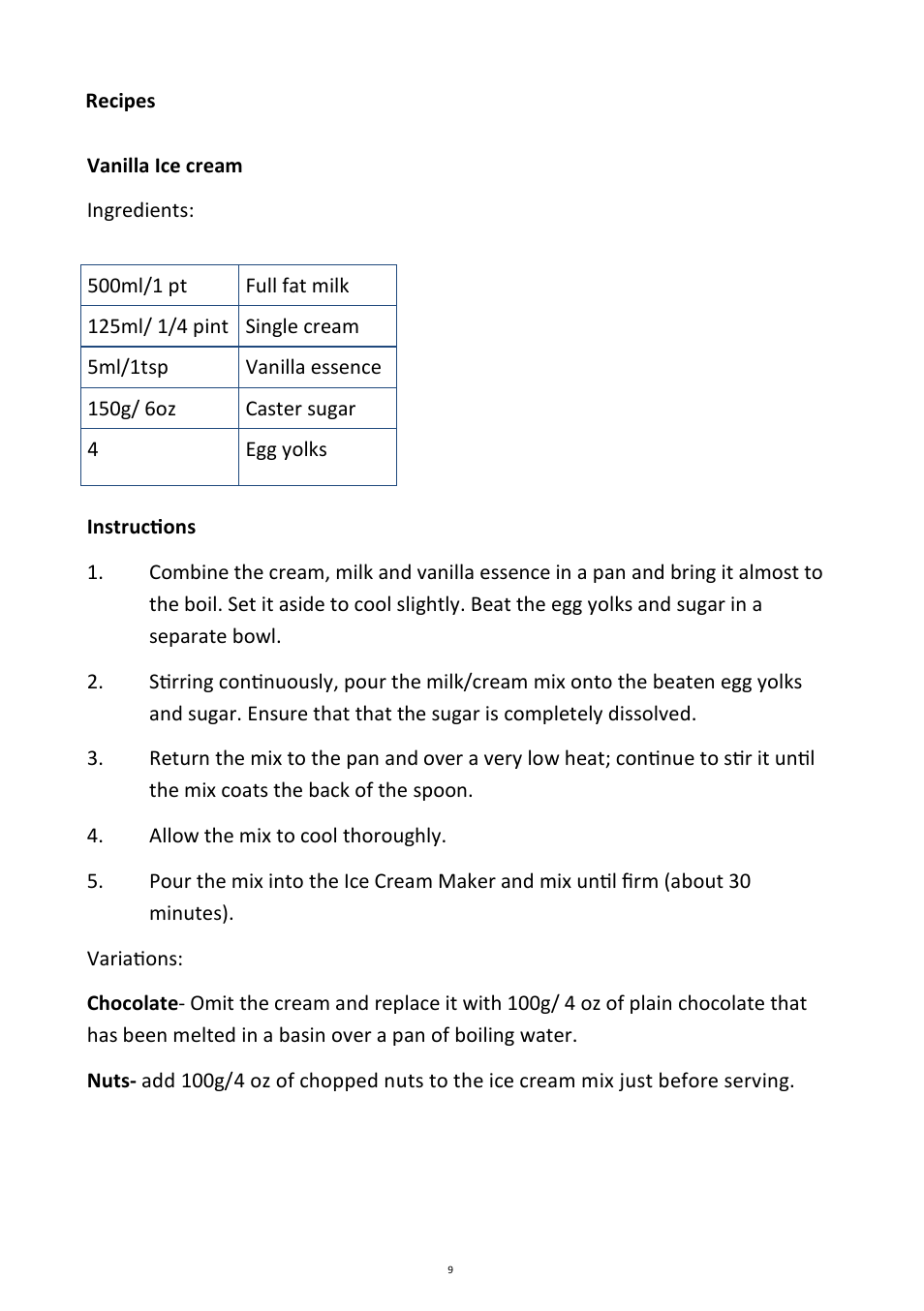 Andrew James AJ000014 Ice Cream Maker with Spare Bowl User Manual | Page 9 / 15