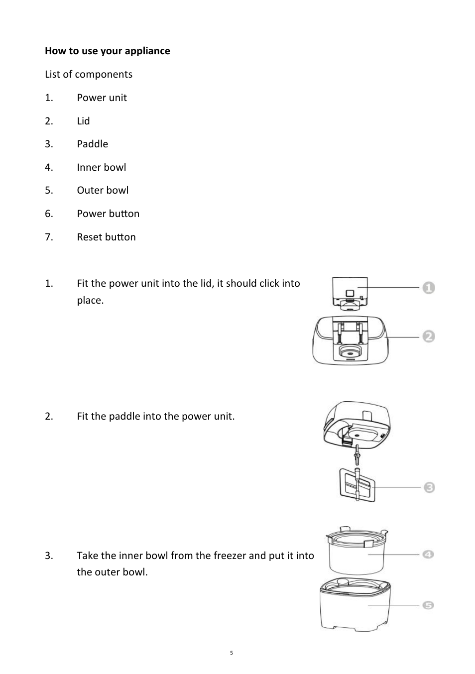 Andrew James AJ000420 Premium Digital 1.5L Ice Cream Maker User Manual | Page 5 / 16