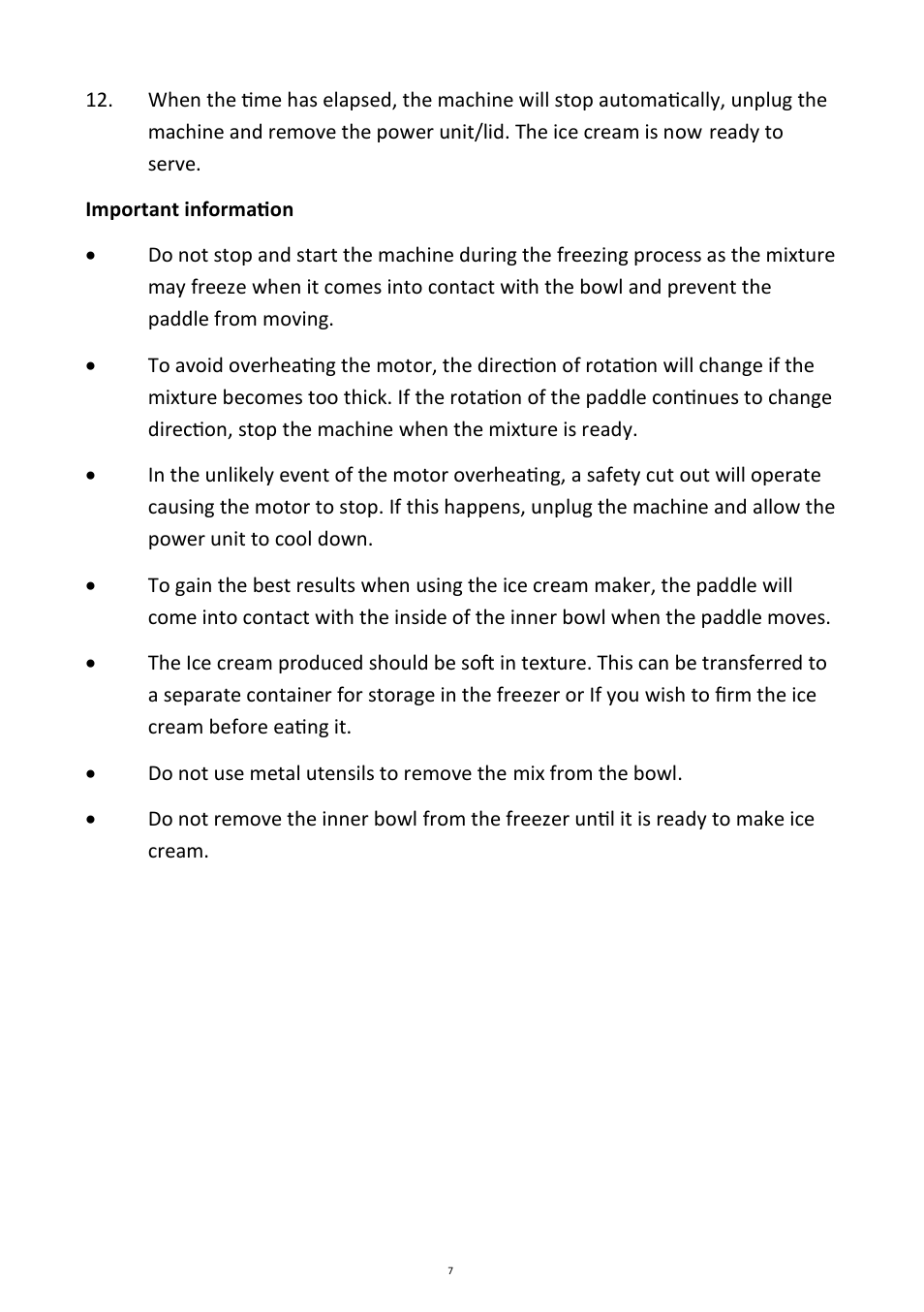 Andrew James AJ000420 Premium Digital 1.5L Ice Cream Maker User Manual | Page 7 / 16