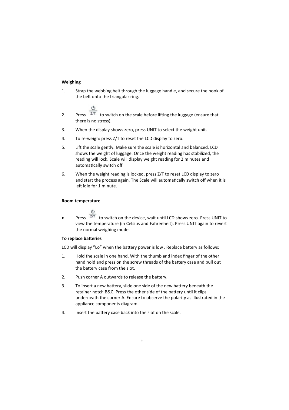 Andrew James AJ000148 Luggage Scales User Manual | Page 3 / 5