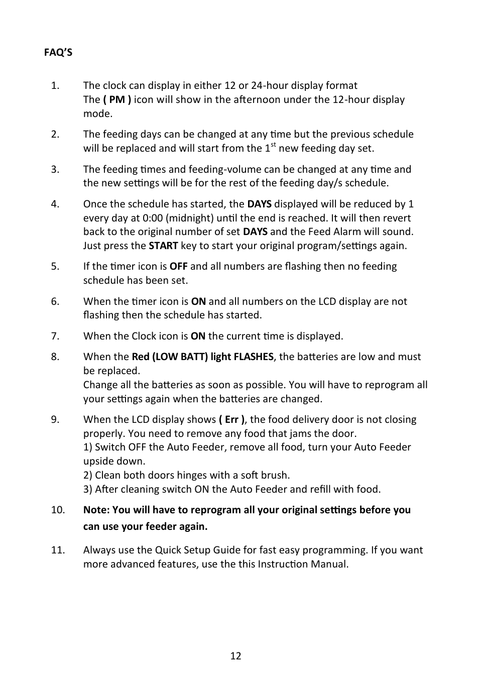 Andrew James AJ000079 90 Day Pet Feeder User Manual | Page 12 / 13