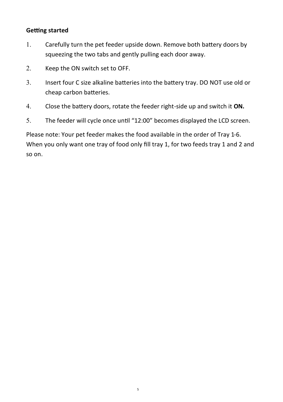 Andrew James AJ000285 6 Day Pet Feeder User Manual | Page 5 / 11