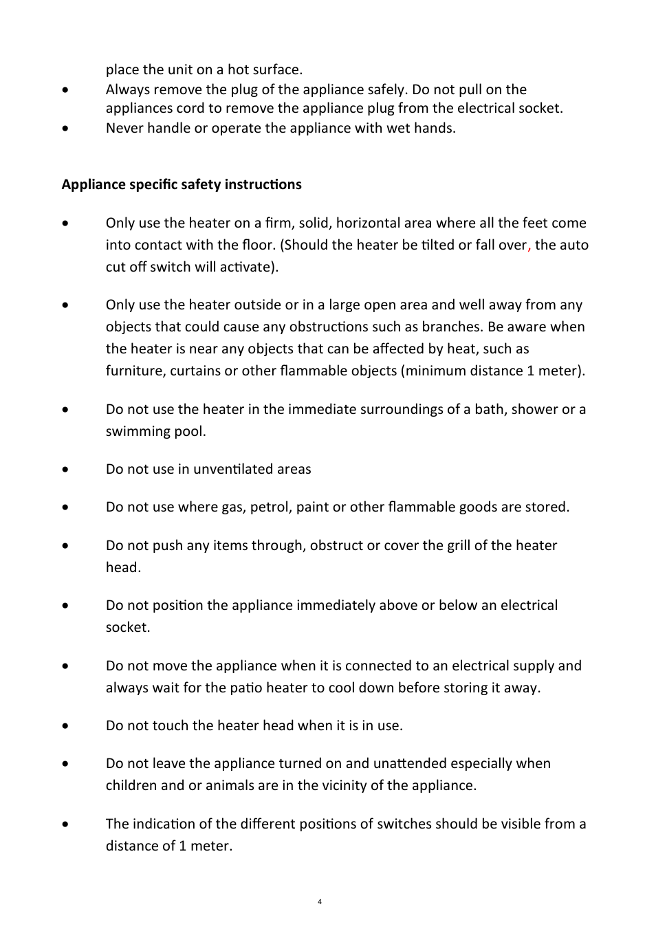 Andrew James AJ000268 Patio Heater User Manual | Page 4 / 12