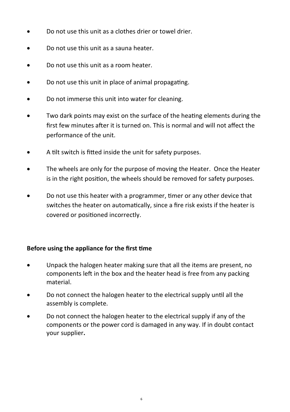 Andrew James AJ000268 Patio Heater User Manual | Page 6 / 12