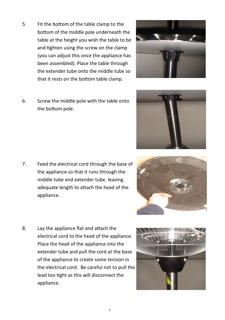 Andrew James AJ000268 Patio Heater User Manual | Page 8 / 12