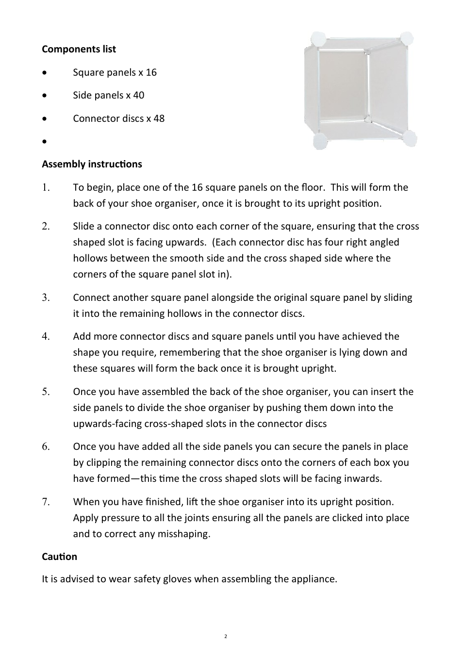 Andrew James AJ000472 16 Hole Shoe Organiser Rack User Manual | Page 2 / 3
