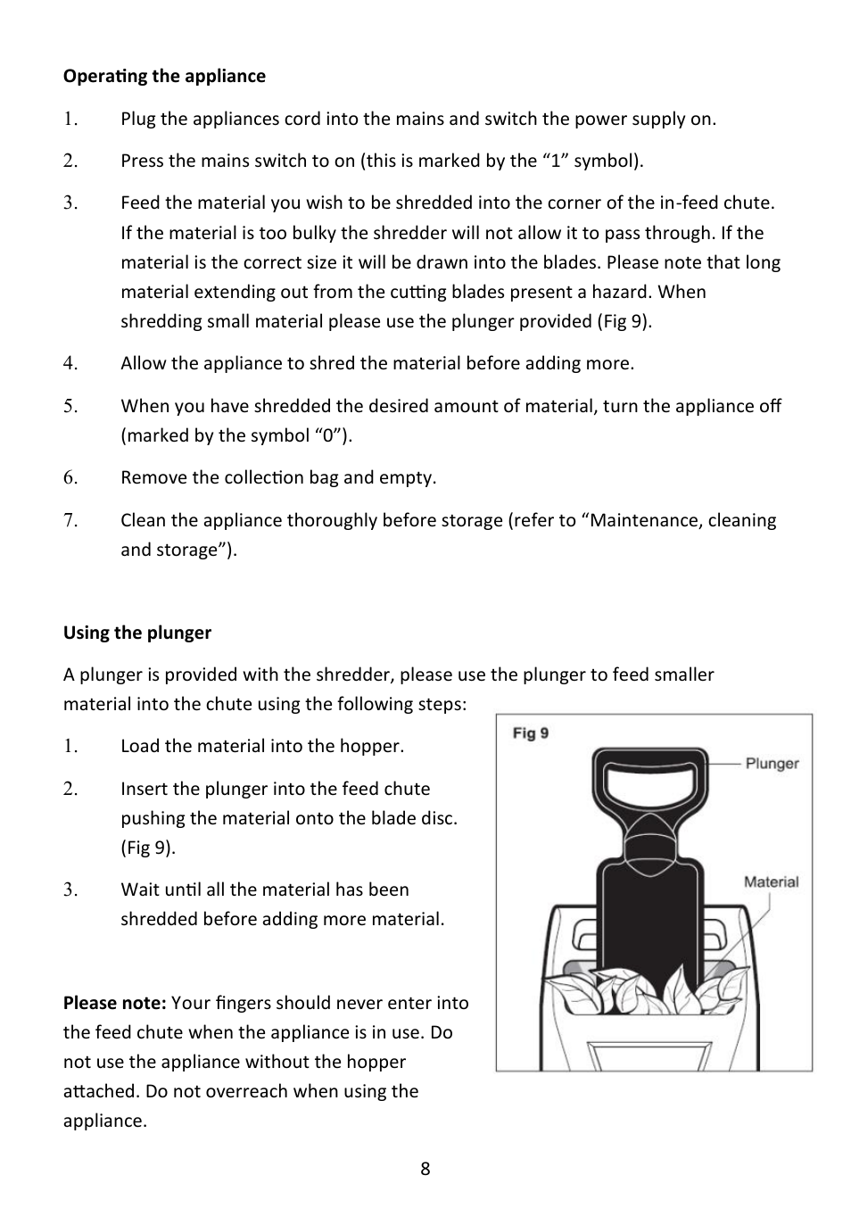 Andrew James AJ000582 Garden Shredder with 45 Litre Collection Bag User Manual | Page 8 / 15