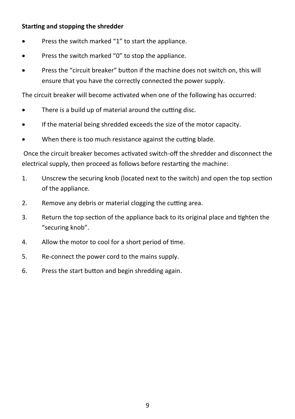 Andrew James AJ000582 Garden Shredder with 45 Litre Collection Bag User Manual | Page 9 / 15