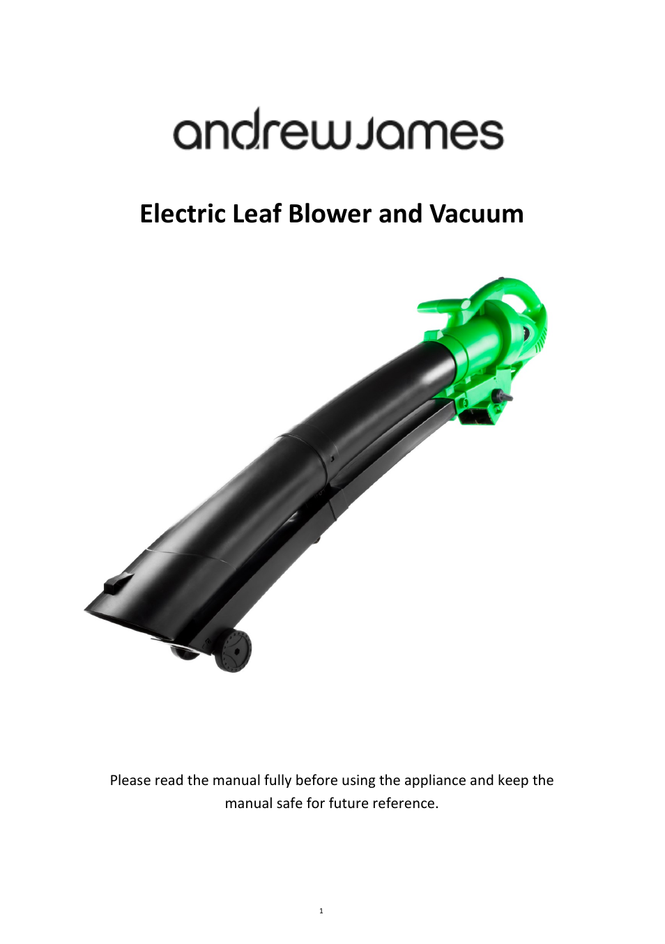 Andrew James AJ000585 Blower Vacuum User Manual | 20 pages