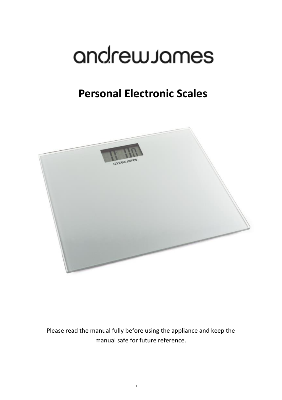 Andrew James AJ000556 Electronic Personal Scales User Manual | 6 pages