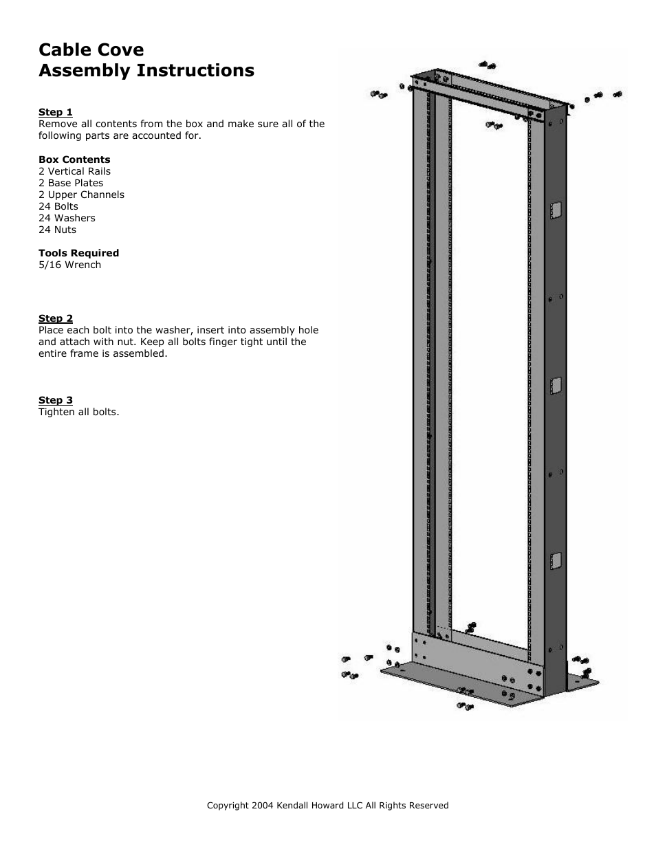 Kendall Howard 1911-3-000-41 41U 2-Post Cable Cove Rack User Manual | 2 pages