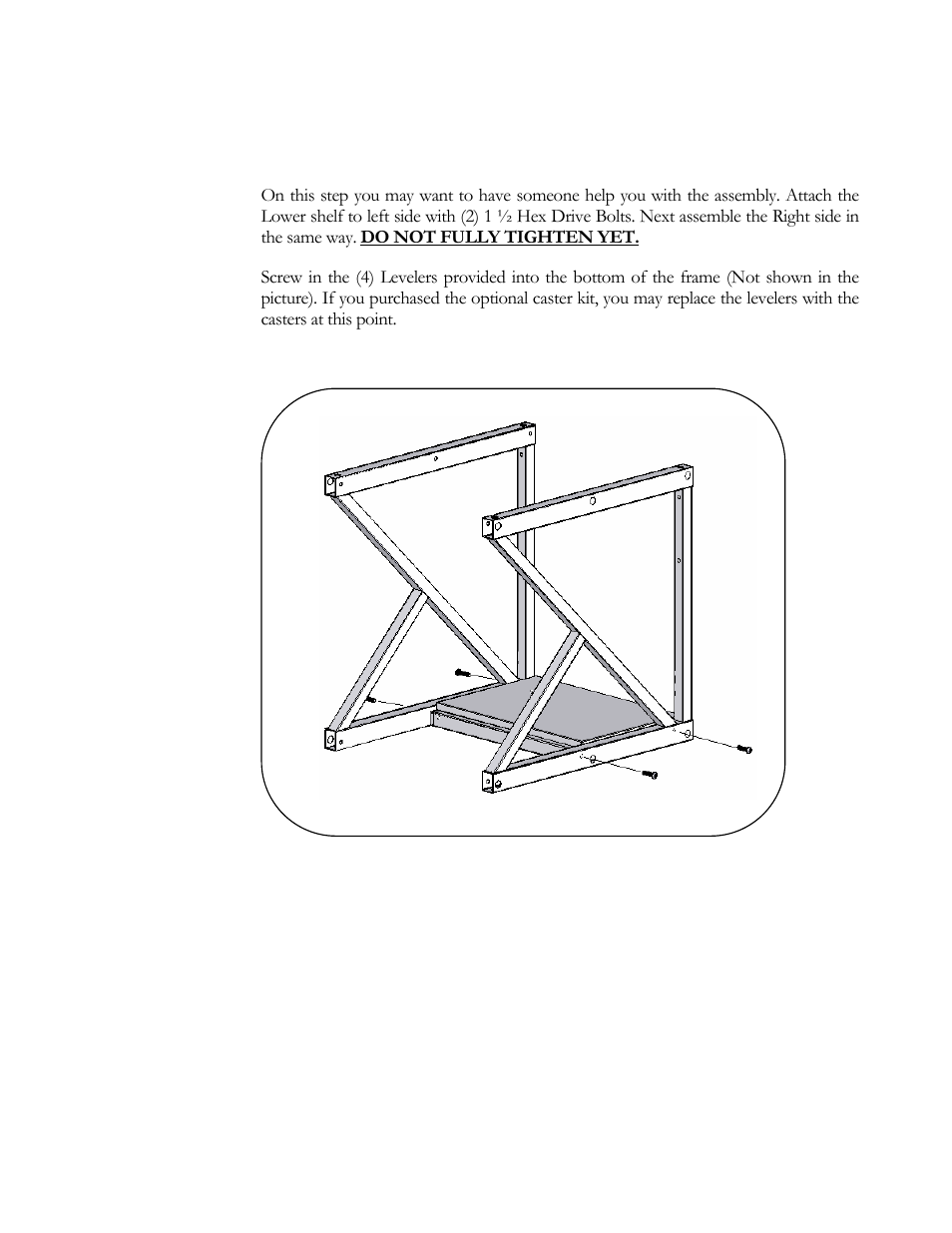 Step 5. frame assembly | Kendall Howard 5000-3-40x-xx Performance 400 Series LAN Station User Manual | Page 6 / 14