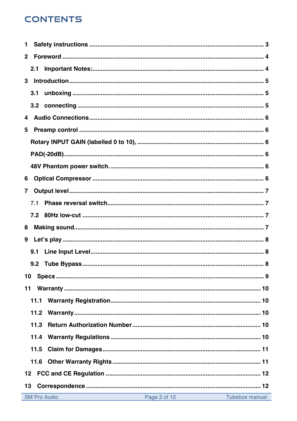 SM Pro Audio Tubebox: System 500 compatible preamp Module User Manual | Page 2 / 12