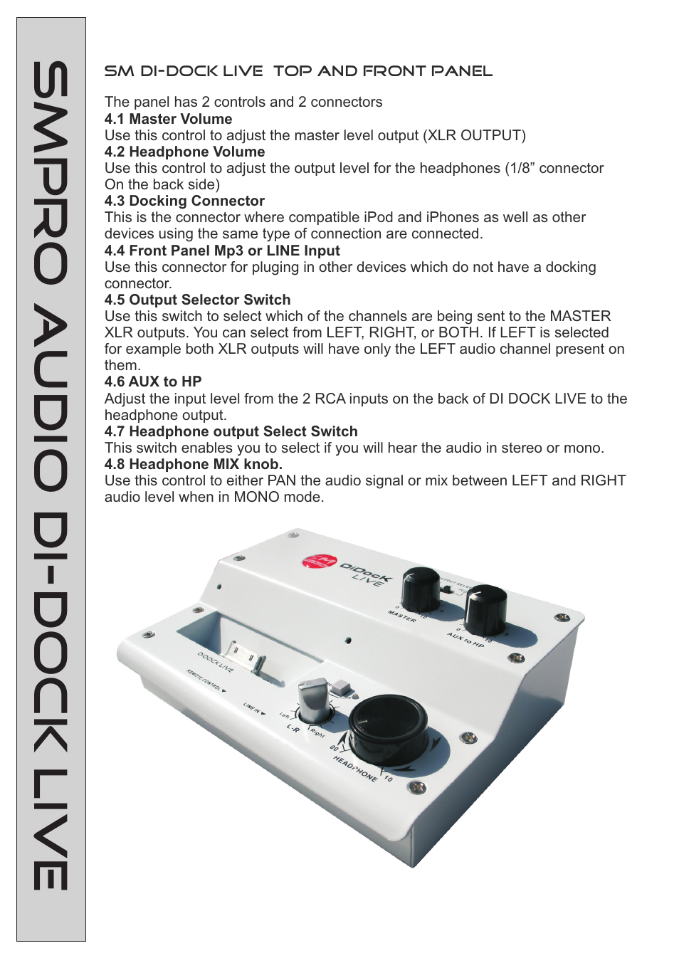 SM Pro Audio DIDock Live: DI Box for Apple iPod/iPhone and other MP3-Players with Mix Function User Manual | Page 5 / 8