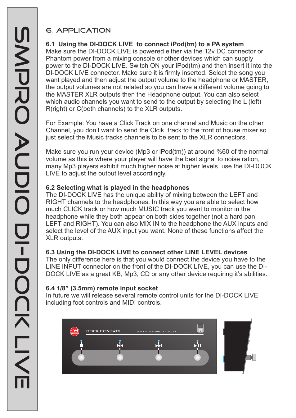 SM Pro Audio DIDock Live: DI Box for Apple iPod/iPhone and other MP3-Players with Mix Function User Manual | Page 7 / 8