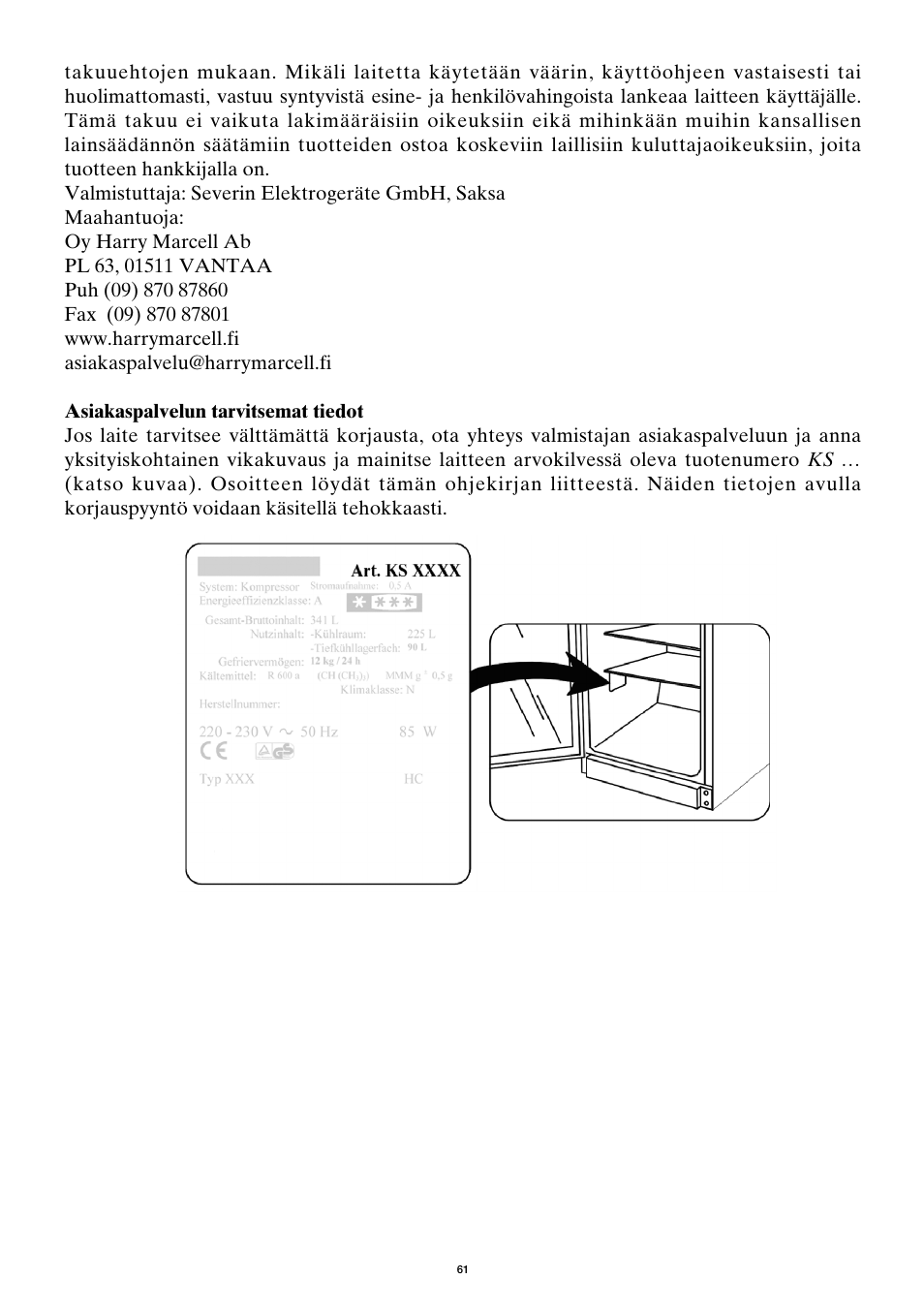 SEVERIN KS 9886 User Manual | Page 61 / 88