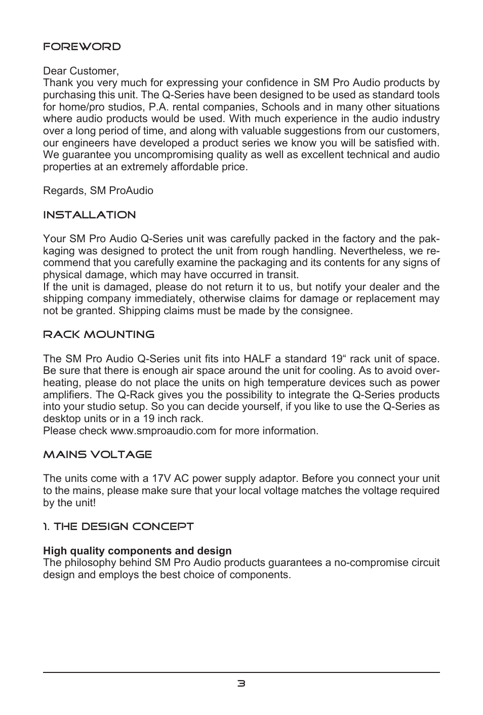 SM Pro Audio Q-Pre: 4 channel microphone preamp User Manual | Page 3 / 12