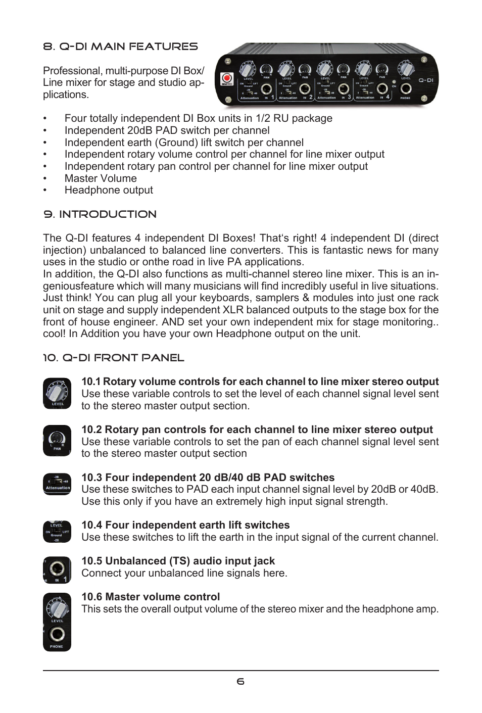 SM Pro Audio Q-Pre: 4 channel microphone preamp User Manual | Page 6 / 12