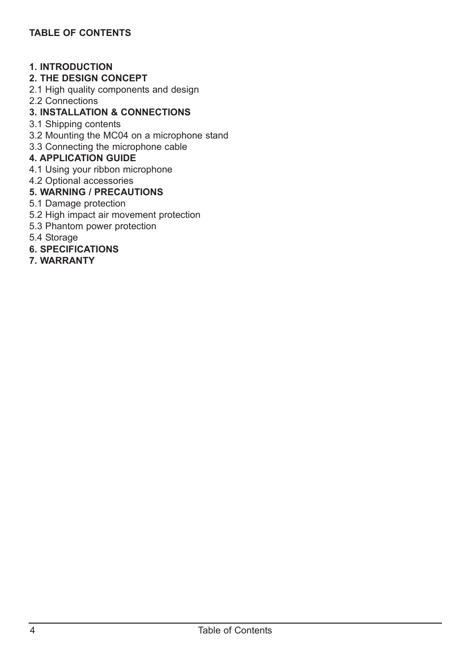 SM Pro Audio MC04: Ribbon Microphone User Manual | Page 4 / 12