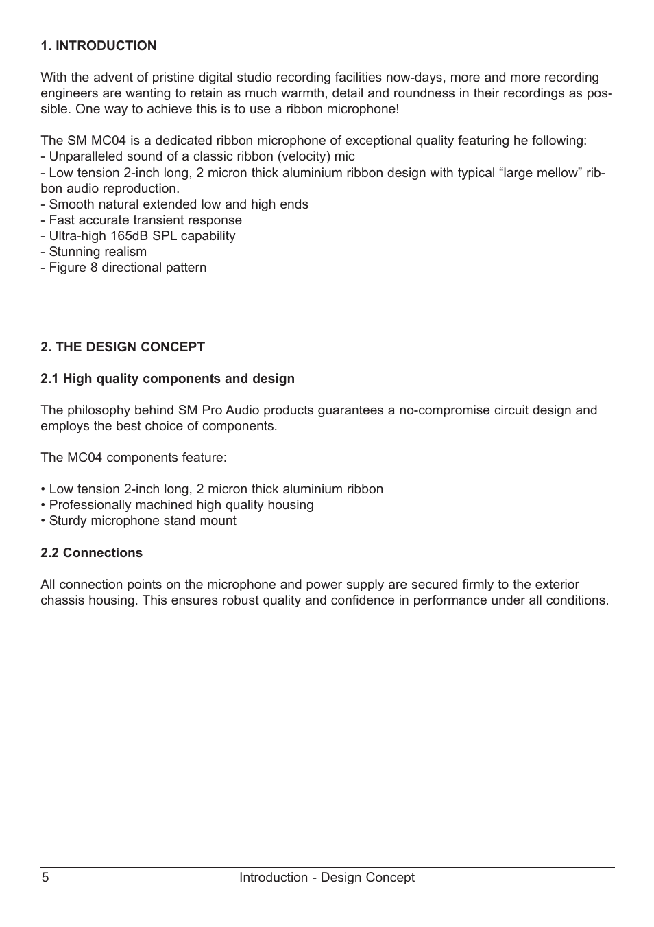 SM Pro Audio MC04: Ribbon Microphone User Manual | Page 5 / 12