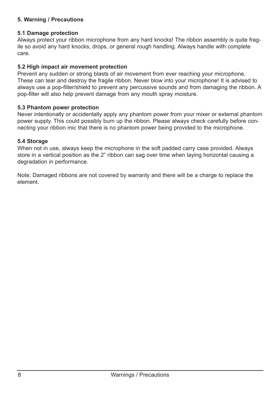 SM Pro Audio MC04: Ribbon Microphone User Manual | Page 8 / 12