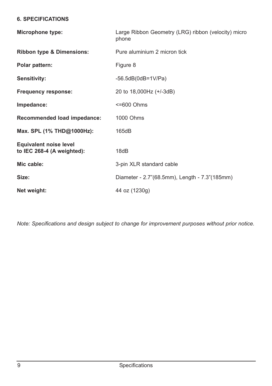 SM Pro Audio MC04: Ribbon Microphone User Manual | Page 9 / 12