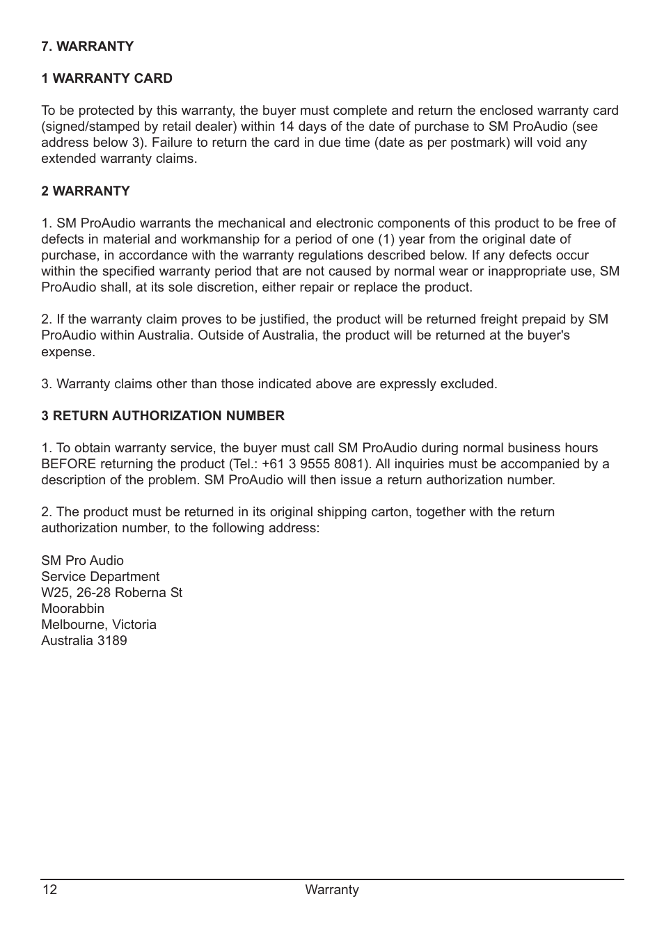 SM Pro Audio MC03: Valve Microphone User Manual | Page 12 / 14