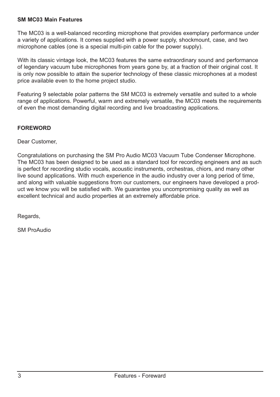 SM Pro Audio MC03: Valve Microphone User Manual | Page 3 / 14