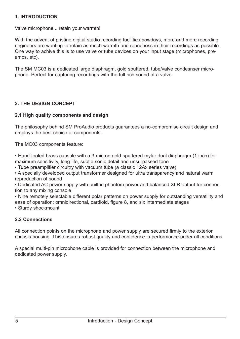 SM Pro Audio MC03: Valve Microphone User Manual | Page 5 / 14