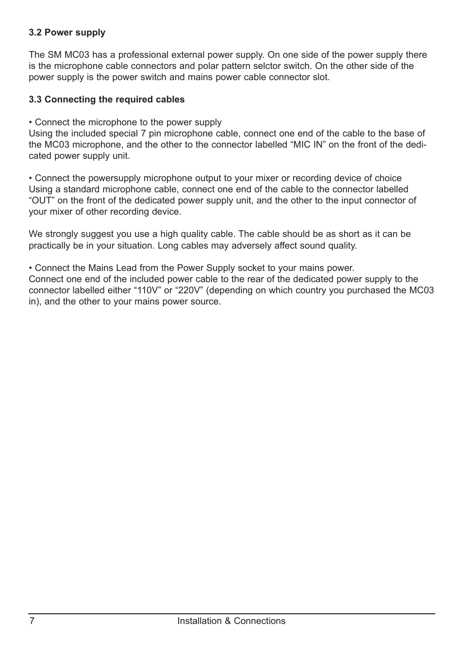 SM Pro Audio MC03: Valve Microphone User Manual | Page 7 / 14