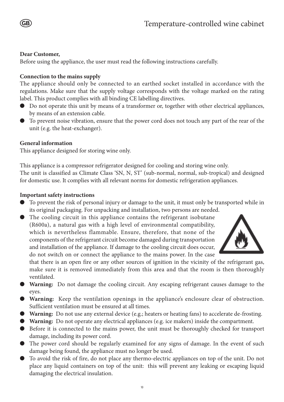 Temperature-controlled wine cabinet | SEVERIN KS 9888 User Manual | Page 10 / 96