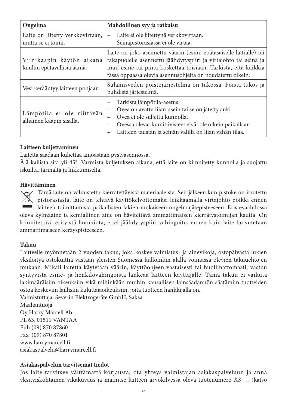 SEVERIN KS 9888 User Manual | Page 67 / 96