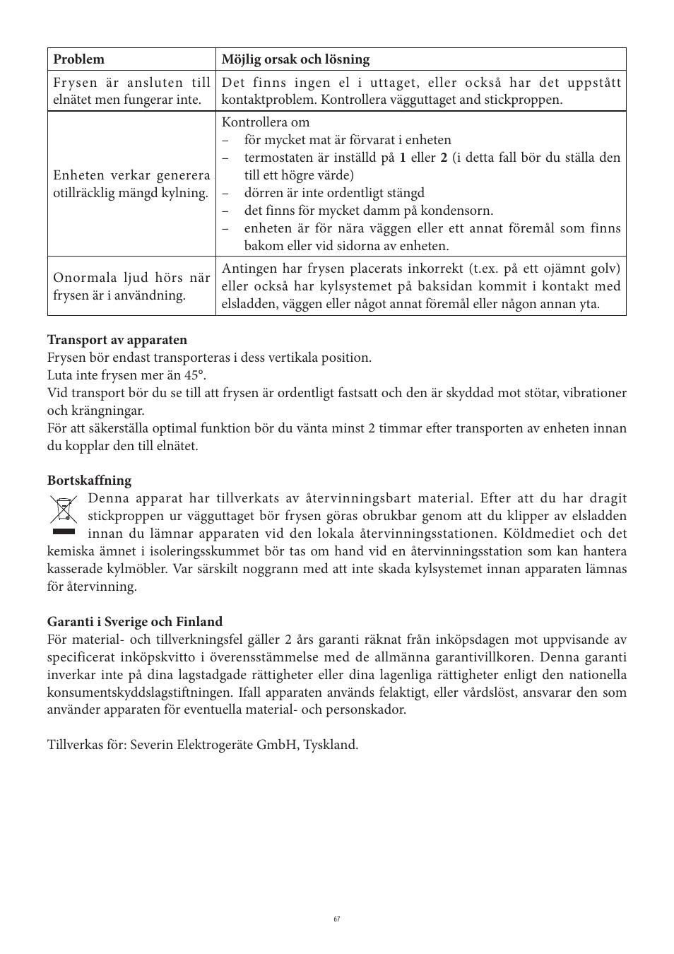 SEVERIN KS 9807 User Manual | Page 67 / 104
