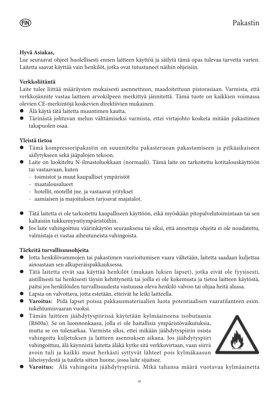 Pakastin | SEVERIN KS 9807 User Manual | Page 69 / 104