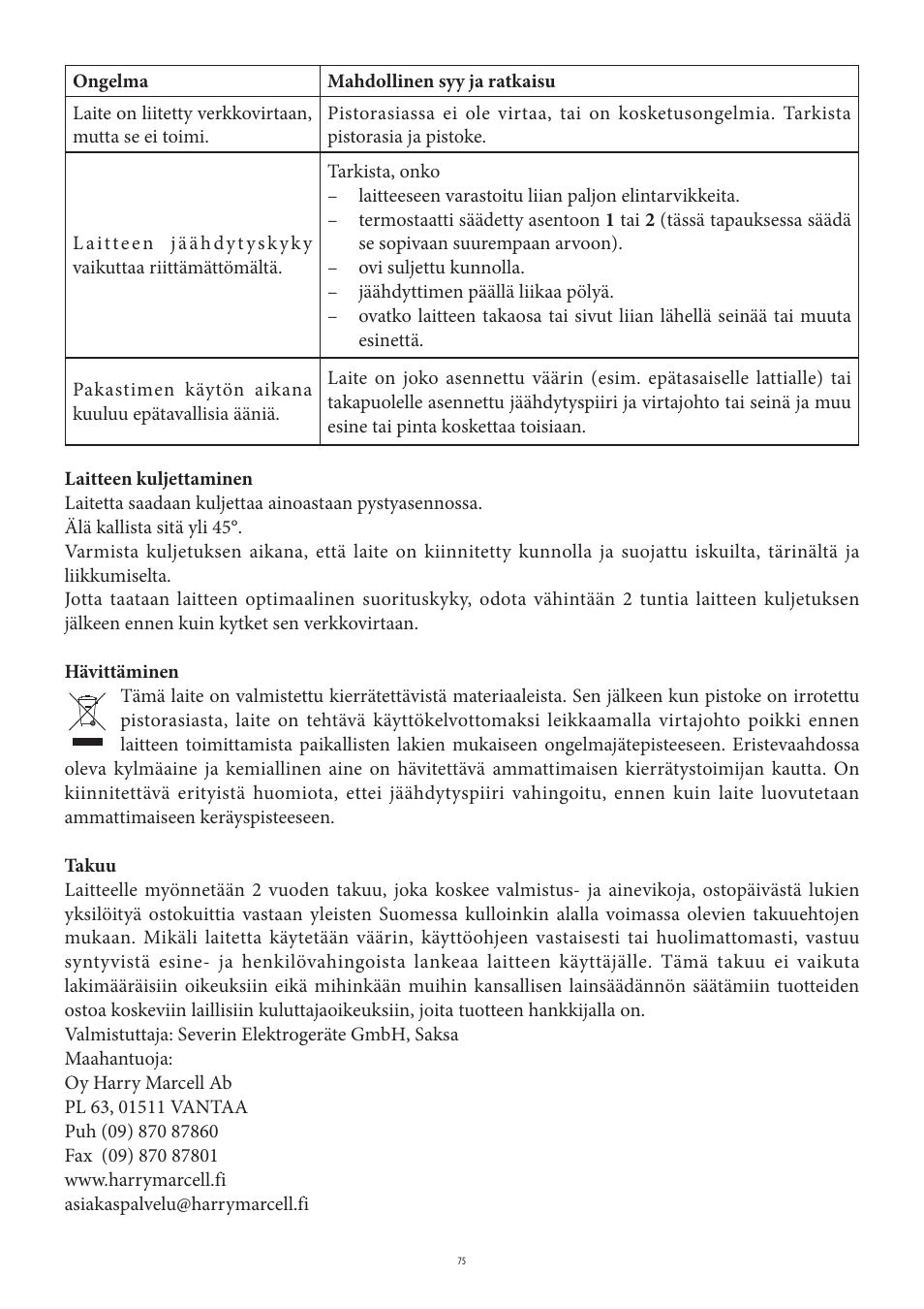 SEVERIN KS 9807 User Manual | Page 75 / 104