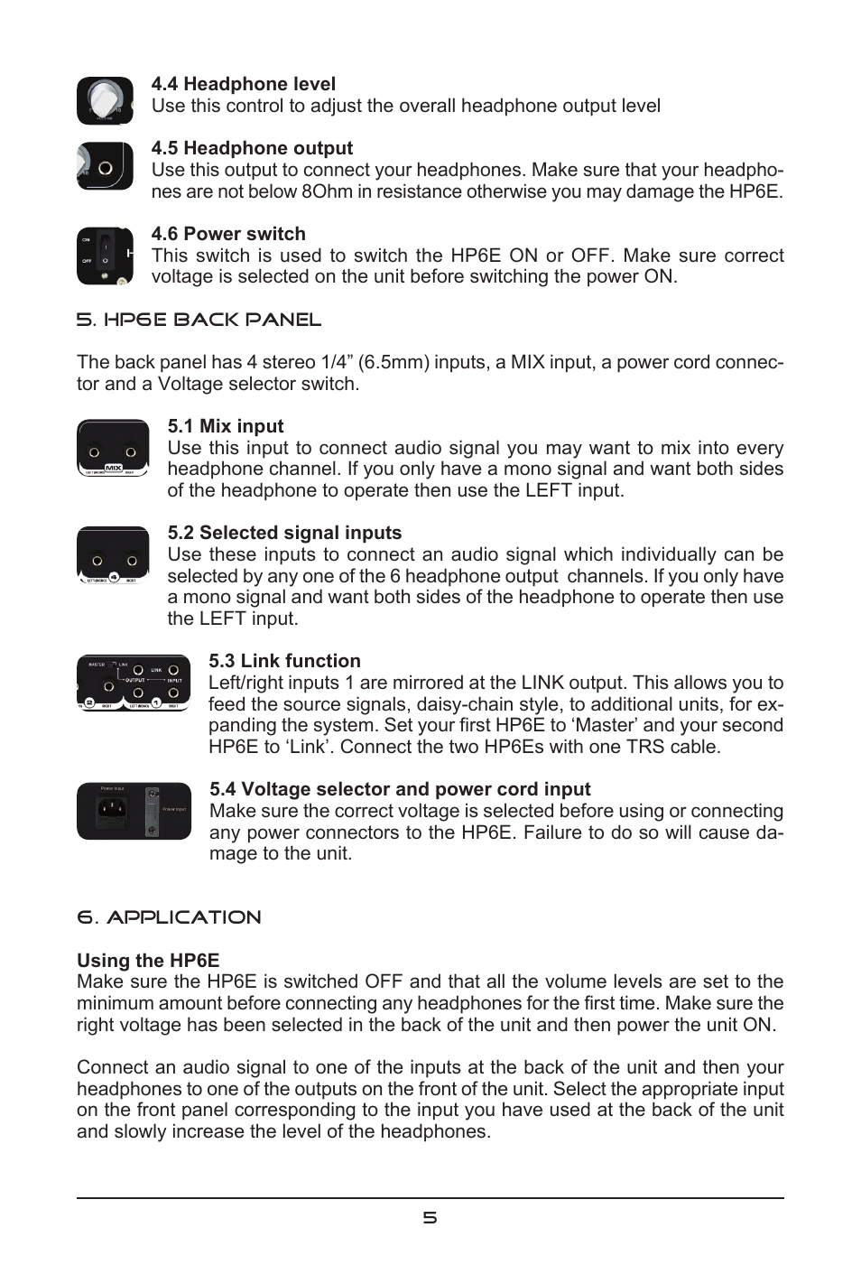 SM Pro Audio HP6E: 6 channel headphone amplifier User Manual | Page 5 / 8