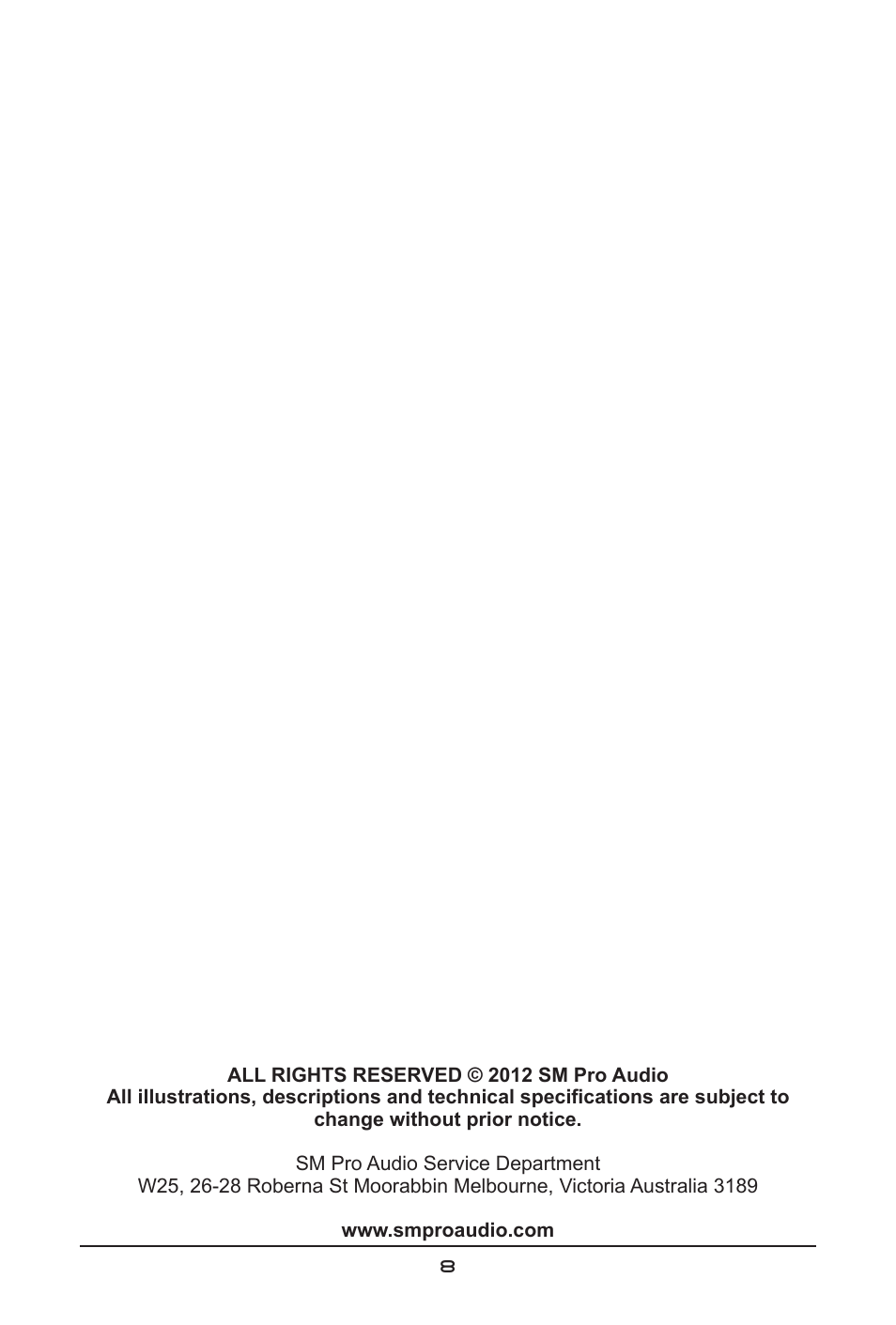 SM Pro Audio HP6E: 6 channel headphone amplifier User Manual | Page 8 / 8